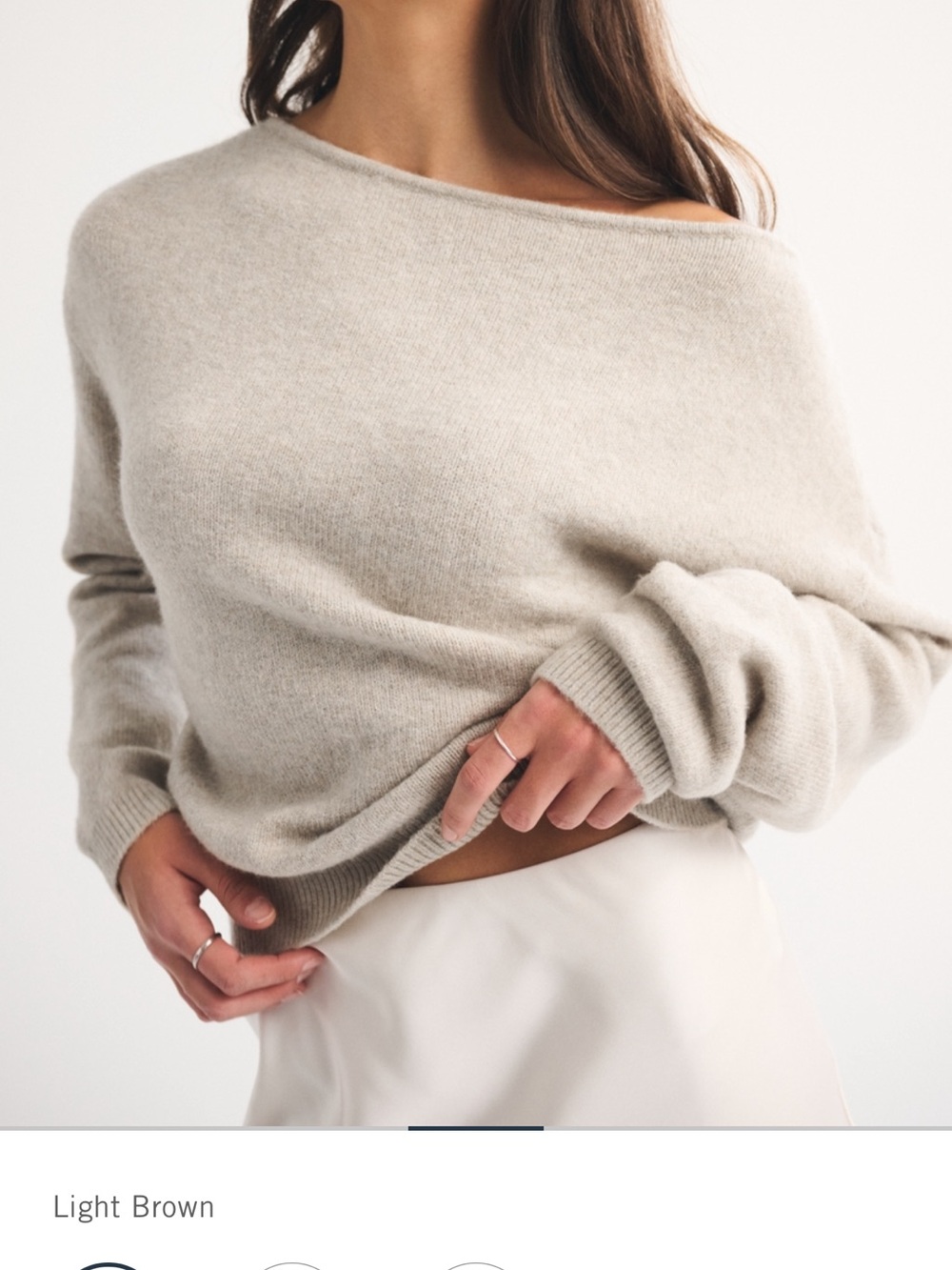 Abercrombie & Fitch Merino Wool-Blend Slash Sweater - XL Light Brown - Picture 5 of 16
